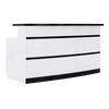 Lux BW Stripes Reception Desk (Light Curved)