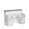 Gold & Marble Reception Desk (Light Curved)
