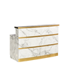 Gold & Marble Reception Desk (Light Curved)