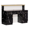 Gold & Marble Reception Desk (Light Curved)