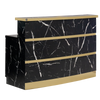 Gold & Marble Reception Desk (Light Curved)